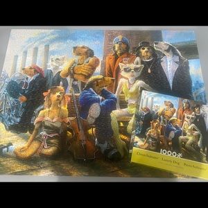 Ceaco Lonely Dog - Cast & Crew 1000 Piece Puzzle Complete Used Once